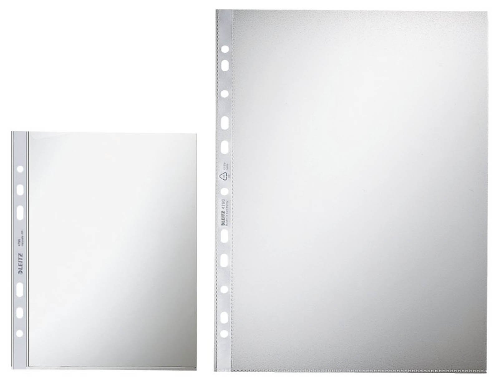Leitz 4790-00-00 Prospekthüllen A4, 500er Sparpack genarbt A4/90µ geprägt oben offen PP Inh.500