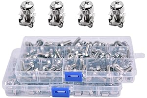 100 Set M6 Square Hole Hardware Cage Nuts & Mounting Screws Washers...
