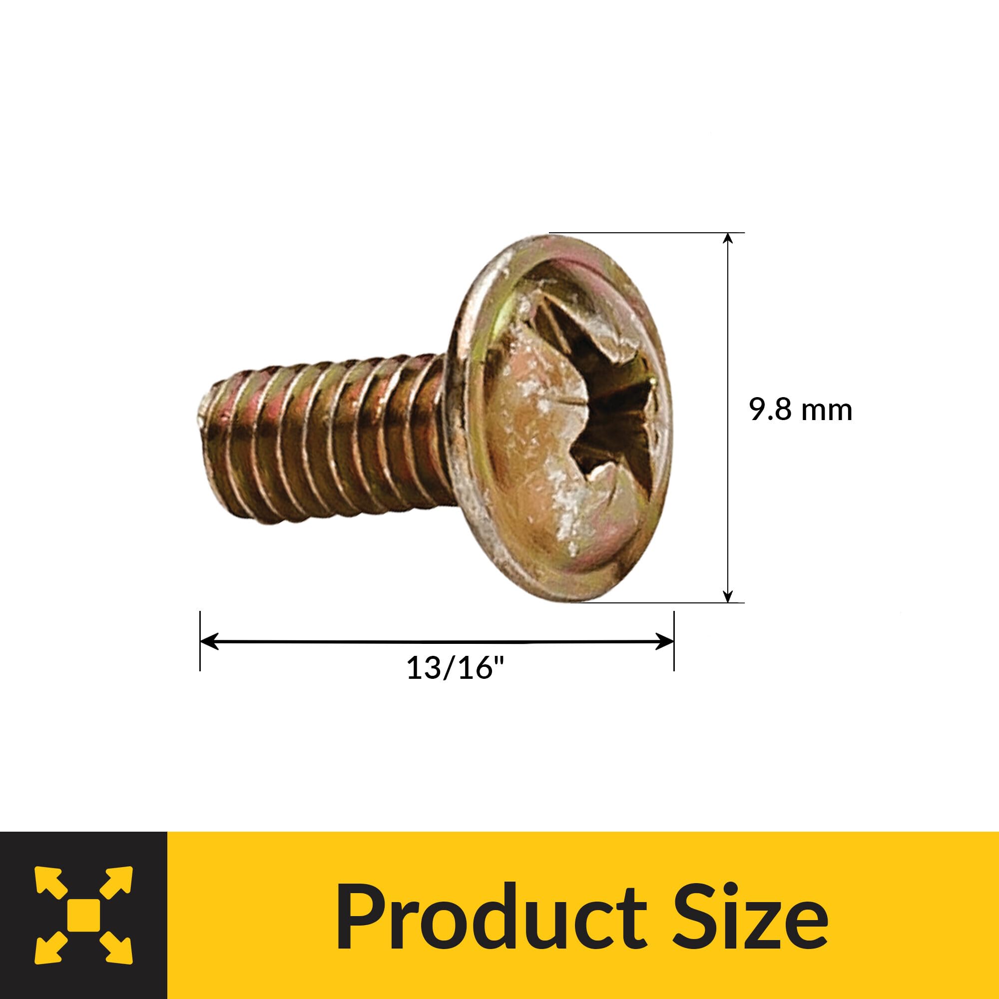 Brixwell SRW44504001 Decorative Hardware Screw,Modified Truss Head 13/16