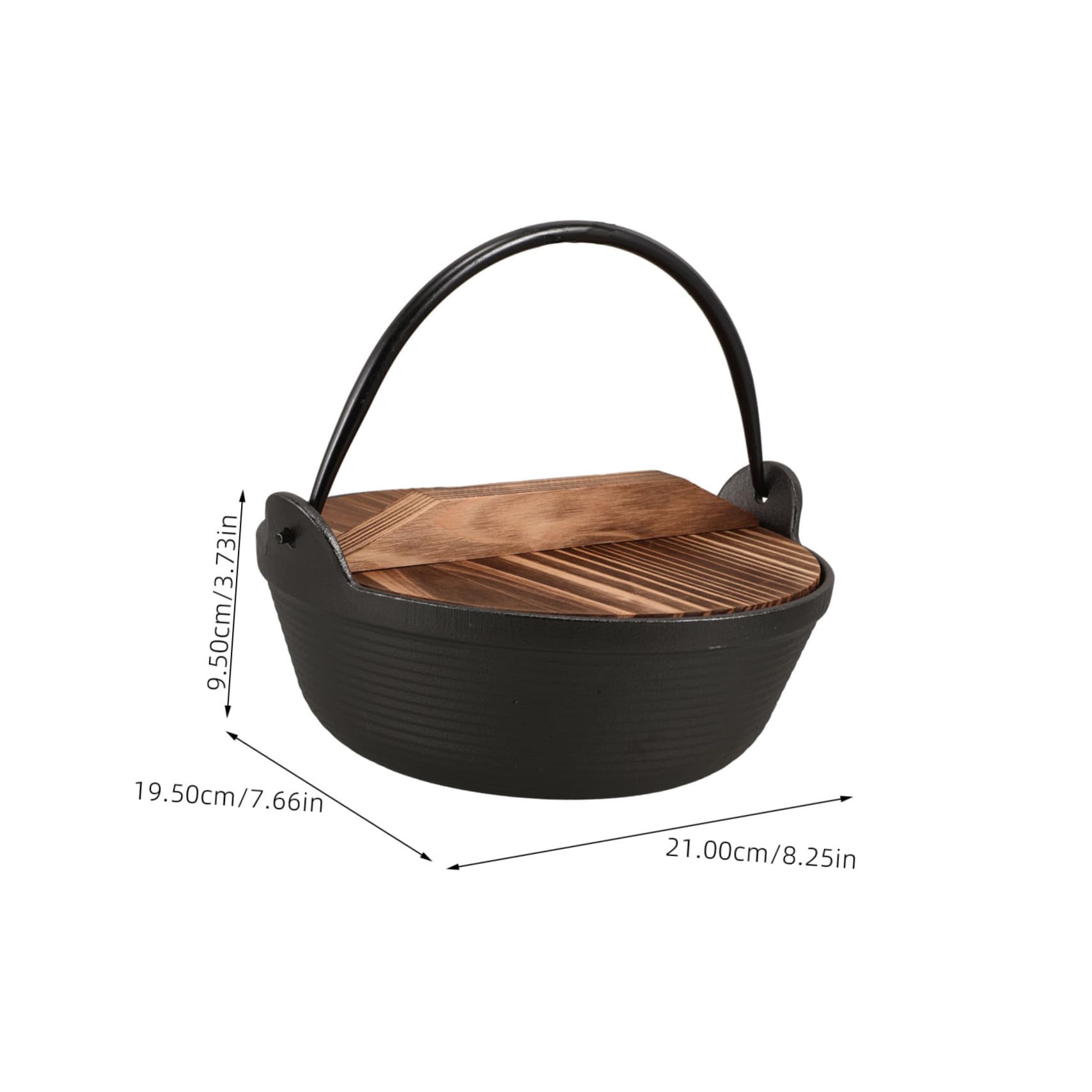 Yardwe Outdoor Cooking Pot Cast Iron Saucepan Japanese Camping Pot Hanging Pot for Soup Set Cooking Boiler for Campfire