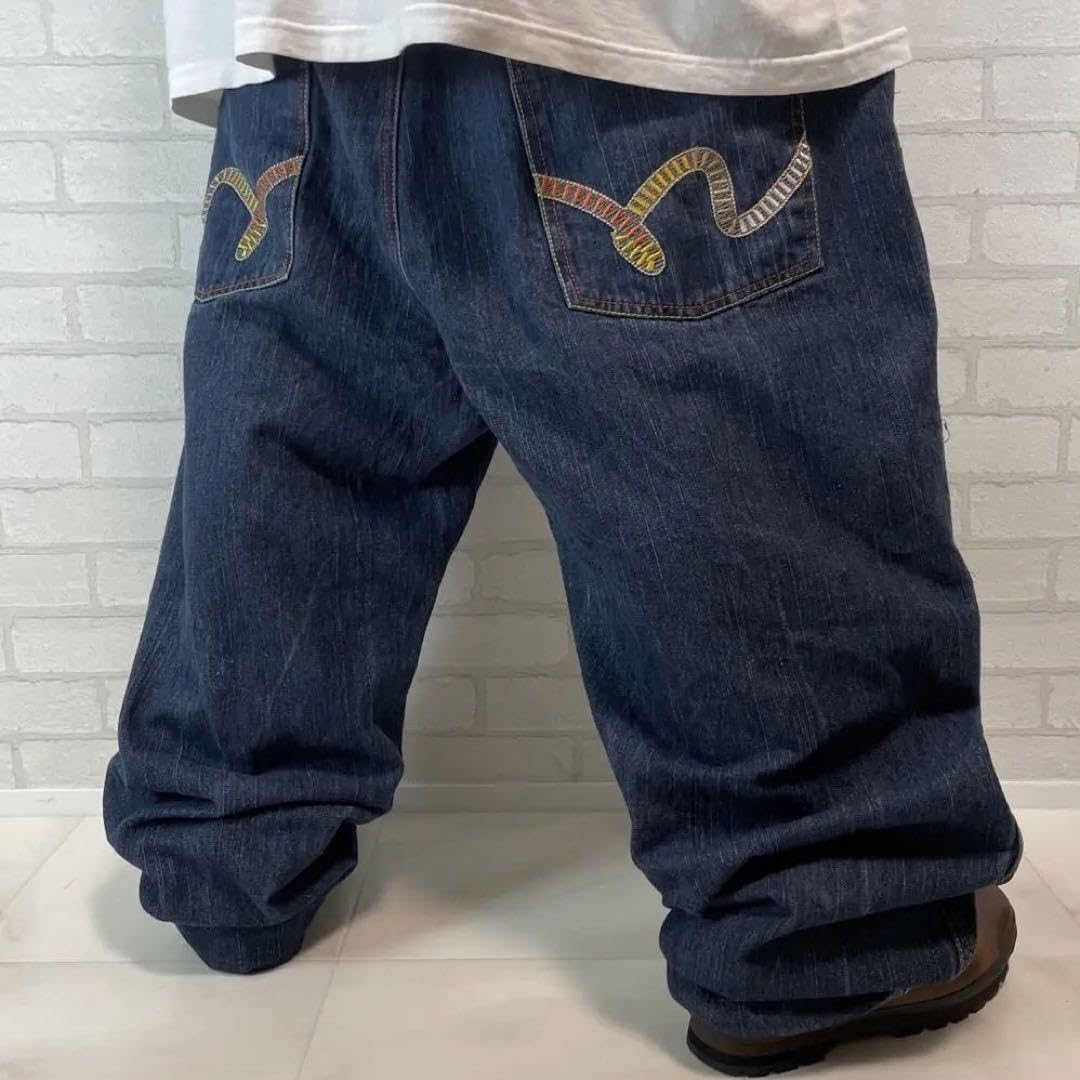 Amazon.co.jp: 5ive jungle 極太 オーバーサイズ デニムパンツ バギー