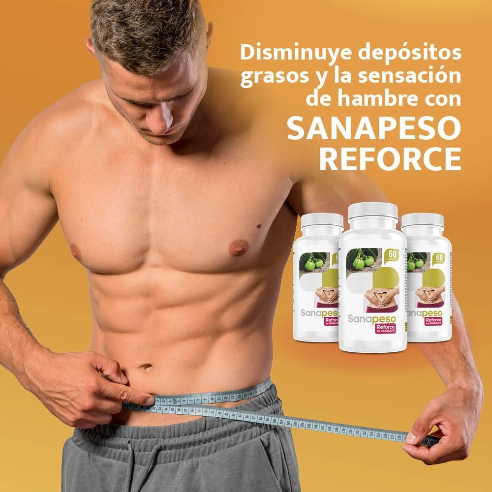 Cápsulas Naturales para el Control de Peso - Con Garcinia Cambogia | Berberis Vulgaris y Morus Alba - Efecto Saciantee - ayuda A promover una pèrdida de peso saludable- 3 BOTES -SANACAPS