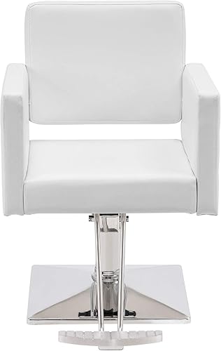 Miniatura 8 de BarberPub Silla de salón de peluquería clásica para estilista Silla de peluquería hidráulica Equipo de spa de belleza 8821 (blanco puro)