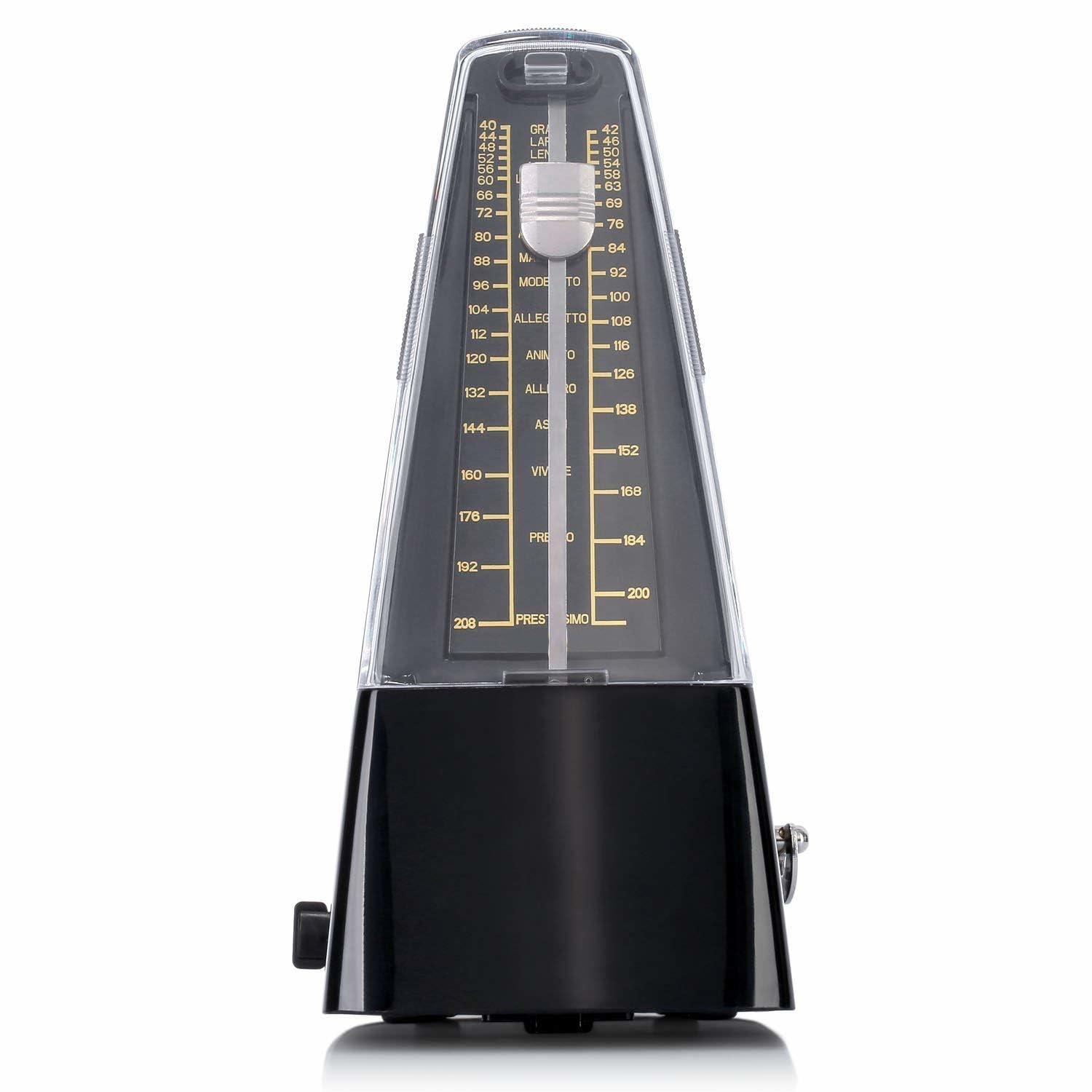 Traditional Wind Up Mechanical Metronome for Piano Guitar Bass Drum Violin and Other Musical Instruments (Black)