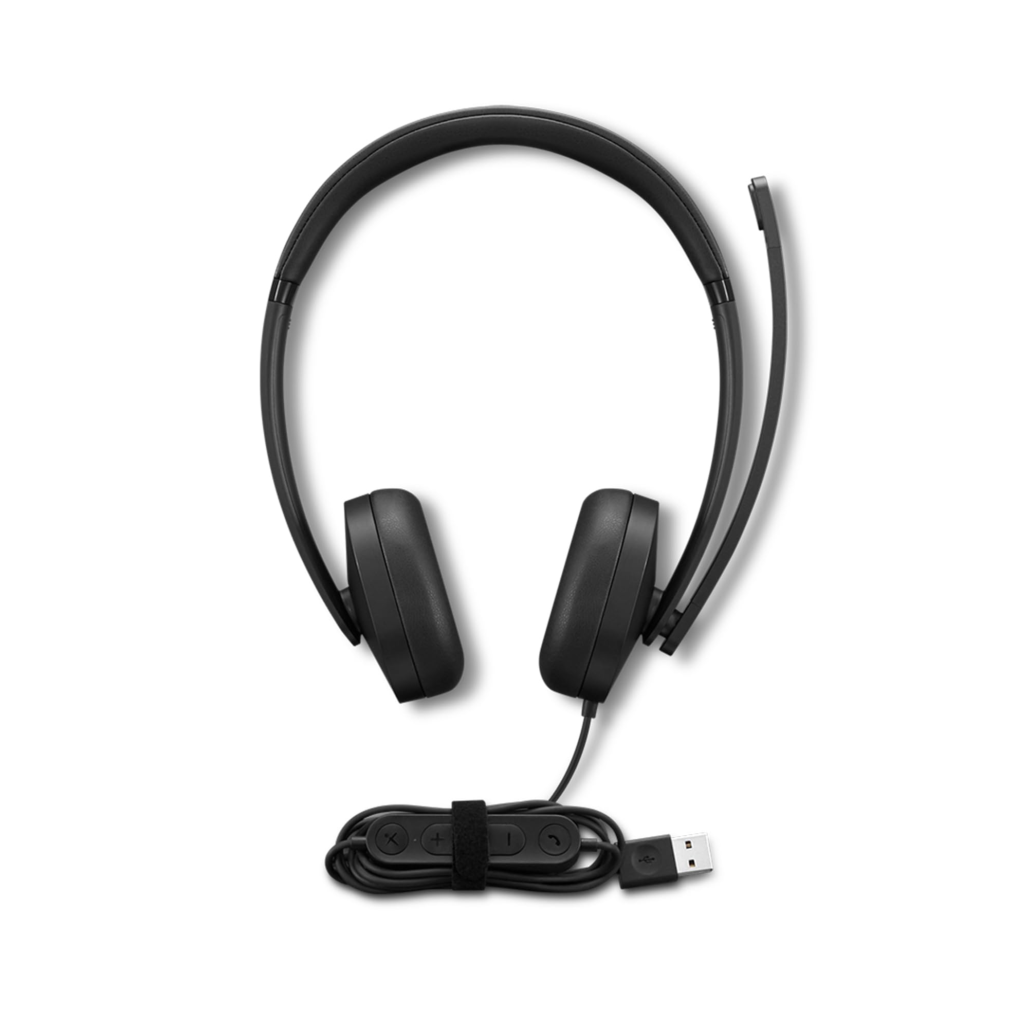 Lenovo USB-A Wired Stereo Headset Gen 2 - Cuffie con Microfono, plug and play cavo USB-A con controlli mute/volume, leggere, ottimali per Lavoro e Studio, Compatibili con PC, Laptop, Windows, macOS