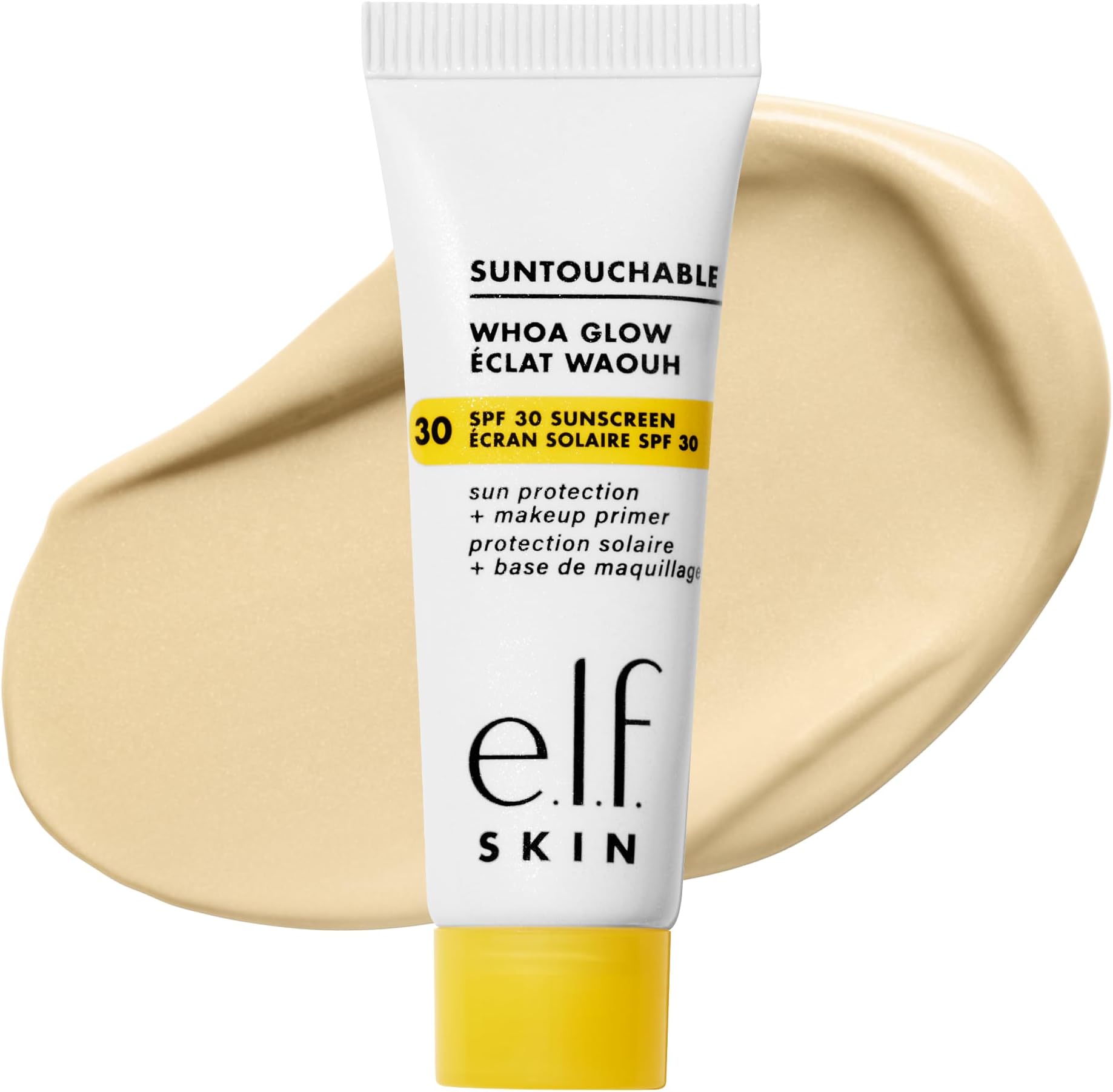 SKIN Suntouchable Whoa Glow SPF 30 Mini, Sunscreen & Makeup Primer For A Glowy Finish, Made With Hyaluronic Acid, Vegan & Cruelty-Free, Sunbeam