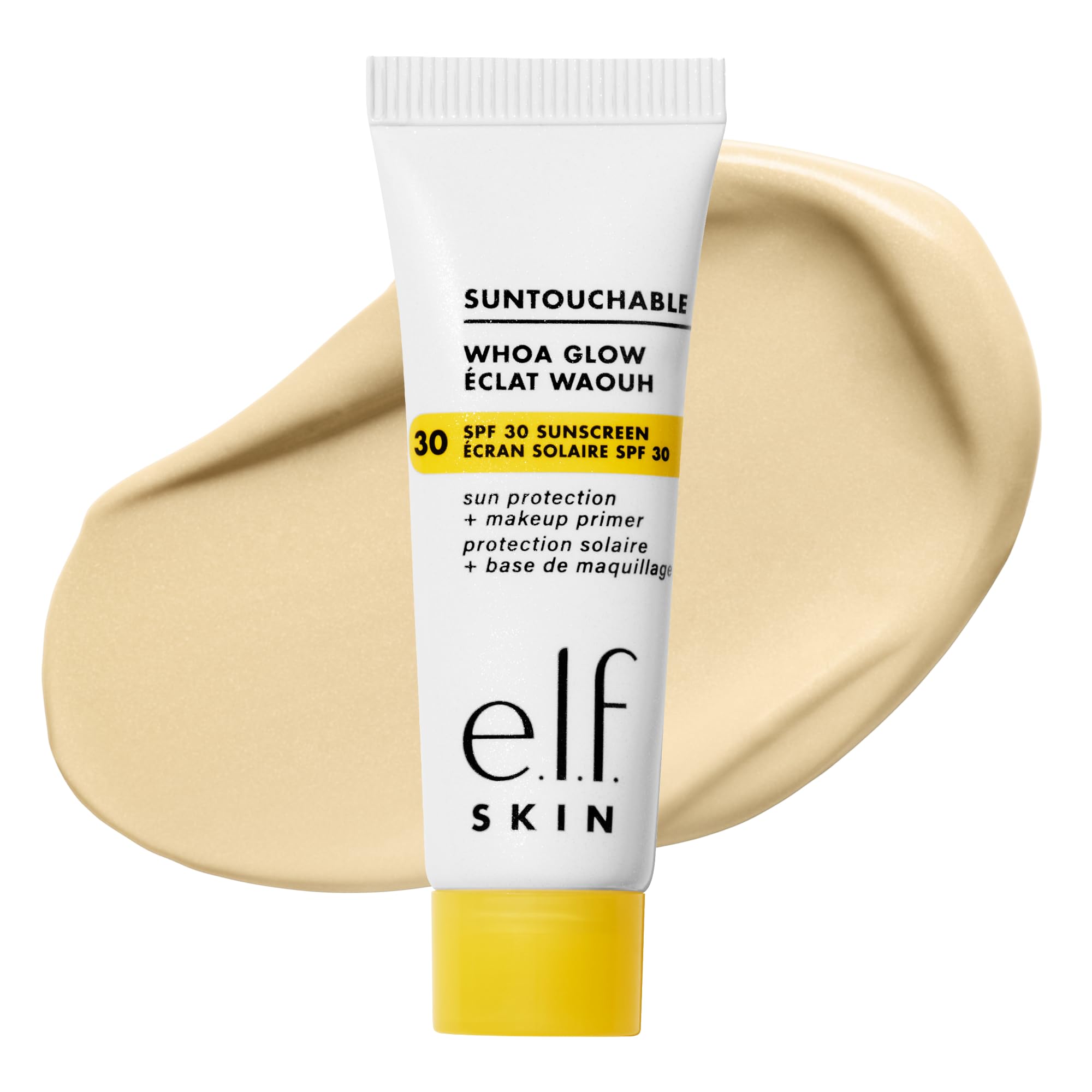 e.l.f. SKIN Suntouchable Whoa Glow SPF 30 Mini, Sunscreen & Makeup Primer For A Glowy Finish, Made With Hyaluronic Acid, Vegan & Cruelty-Free, Sunbeam