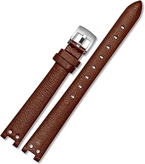 Correa de Reloj de Cuero Genuino para Anne Klein, Correa de Reloj con Muesca AK Girl, cinturón Simple y Elegante, Correa de Reloj Retro con Esfera pequeña de 12mm, Color Blanco