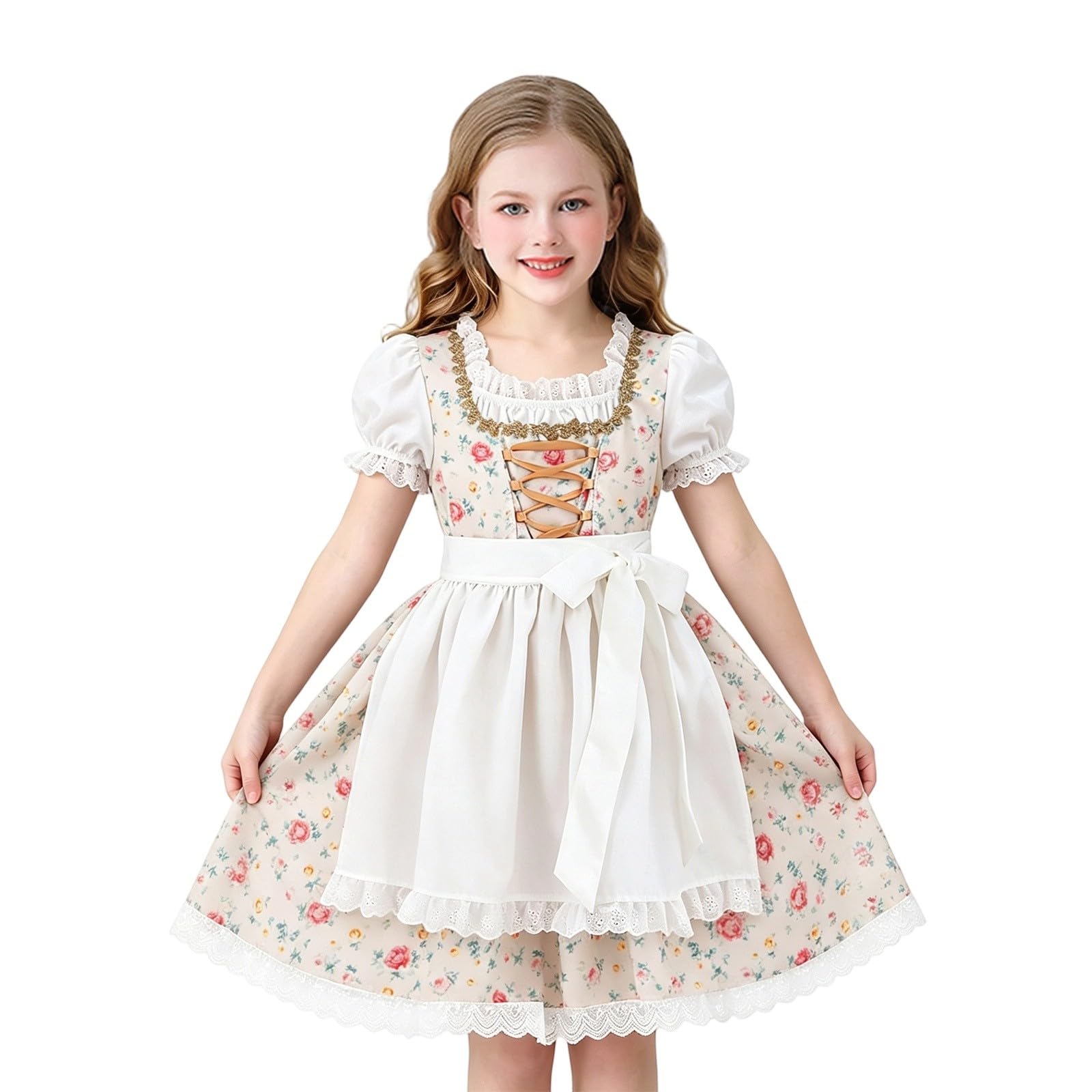 Mädchen Kinderdirndl Spitze Trachtenmode Blusen Kostüm Kinder Oktoberfest