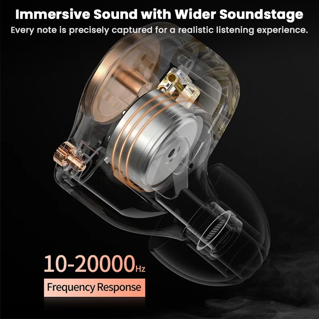 KZ EDX Pro 2 in-Ear Monitor IEM with Mic Earphones with 10mm Dynamic Driver, Balanced Sound, Detachable Silver-Plated Cable with Type-C Plug, Metallic Faceplate, Comfortable Fit Wired IEM (Black) — Amazon image 5