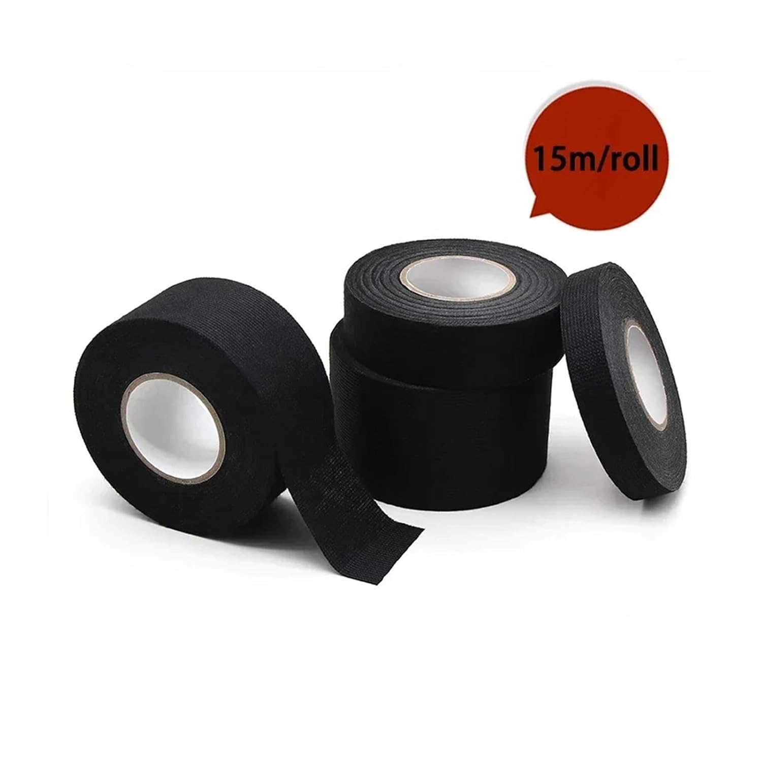 1/3/5 roll Heat-Resistant Adhesive Cloth Fabric Tape 9-50mm for Automotive Cable Tape Harness Wiring Loom Electrical Heat Tapes(5 Rolls,Width 9mm)
