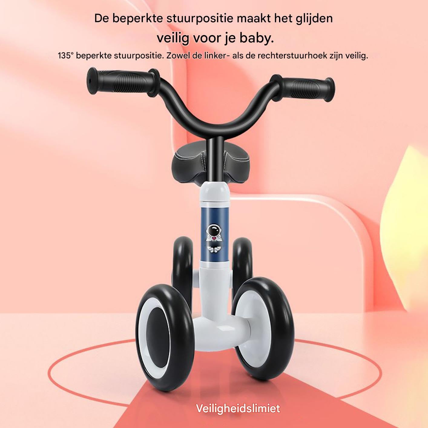 Bicicletta Senza Pedali per Bambini Bici Esterna 4 Ruote Per Primi Passi | Accessorio di Equitazione Comodo per Bambini 1-3 Anni