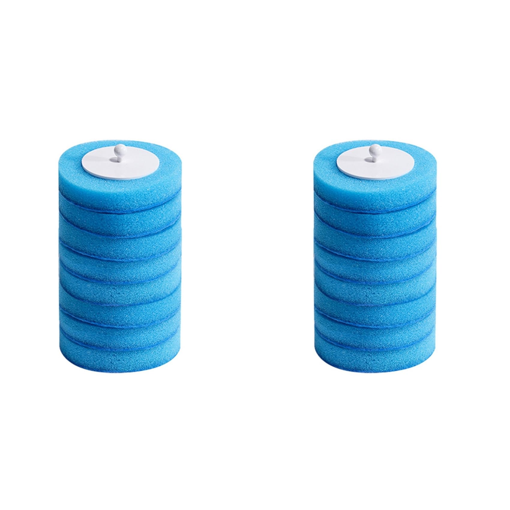 Hndhbfgrt 96PCS Disposable Toilet Brush Refills No Dead Angle Foam Cleaning Sponges Heads Toilet Brush Bathroom Accessories Blue
