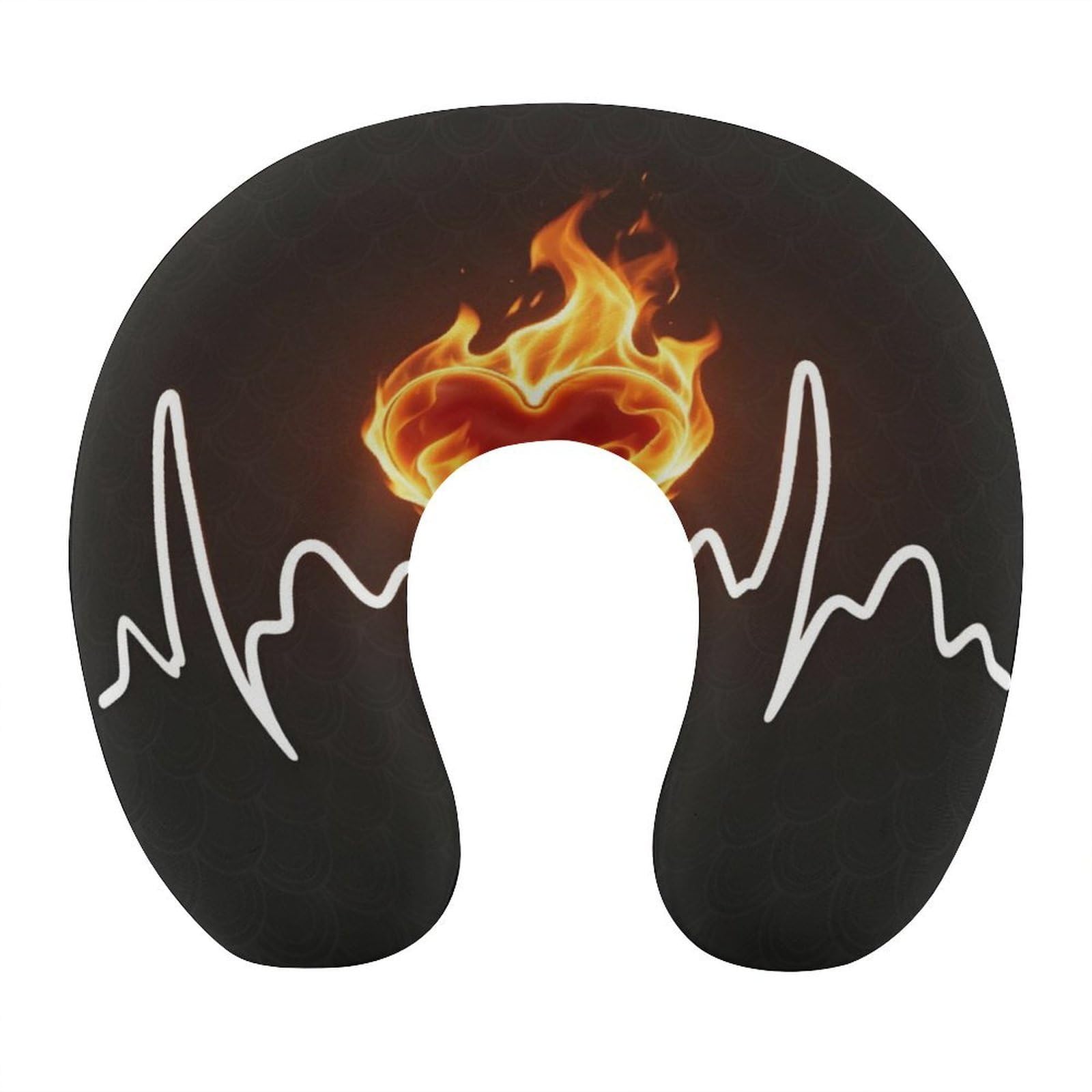 Btcowzrv Style Heartbeat Wave U Shaped Neck Pillow Travel Pillows