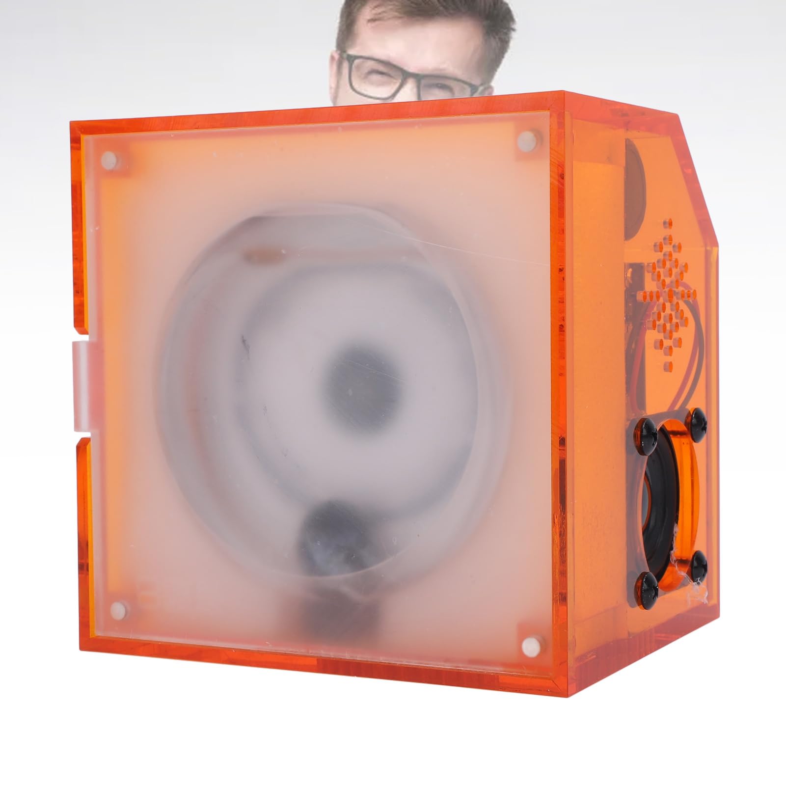 TOPINCN Ferrofluid-Sound-Visualizer-Lautsprecher, Bass-Lautsprecher, Ferro-Fluid-Sound-Visualizer-Lautsprecher, Leichter Ferrofluid-Lautsprecher, Music Mate, Tanzende (ORANGE)