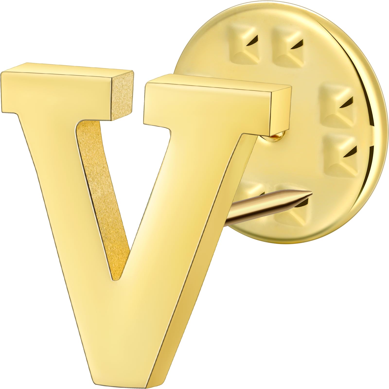 Initial Lapel Pin for Men Women, Brooch Pins for Men Suits, Metal Button Pins in 18K Gold and Silver Tone.