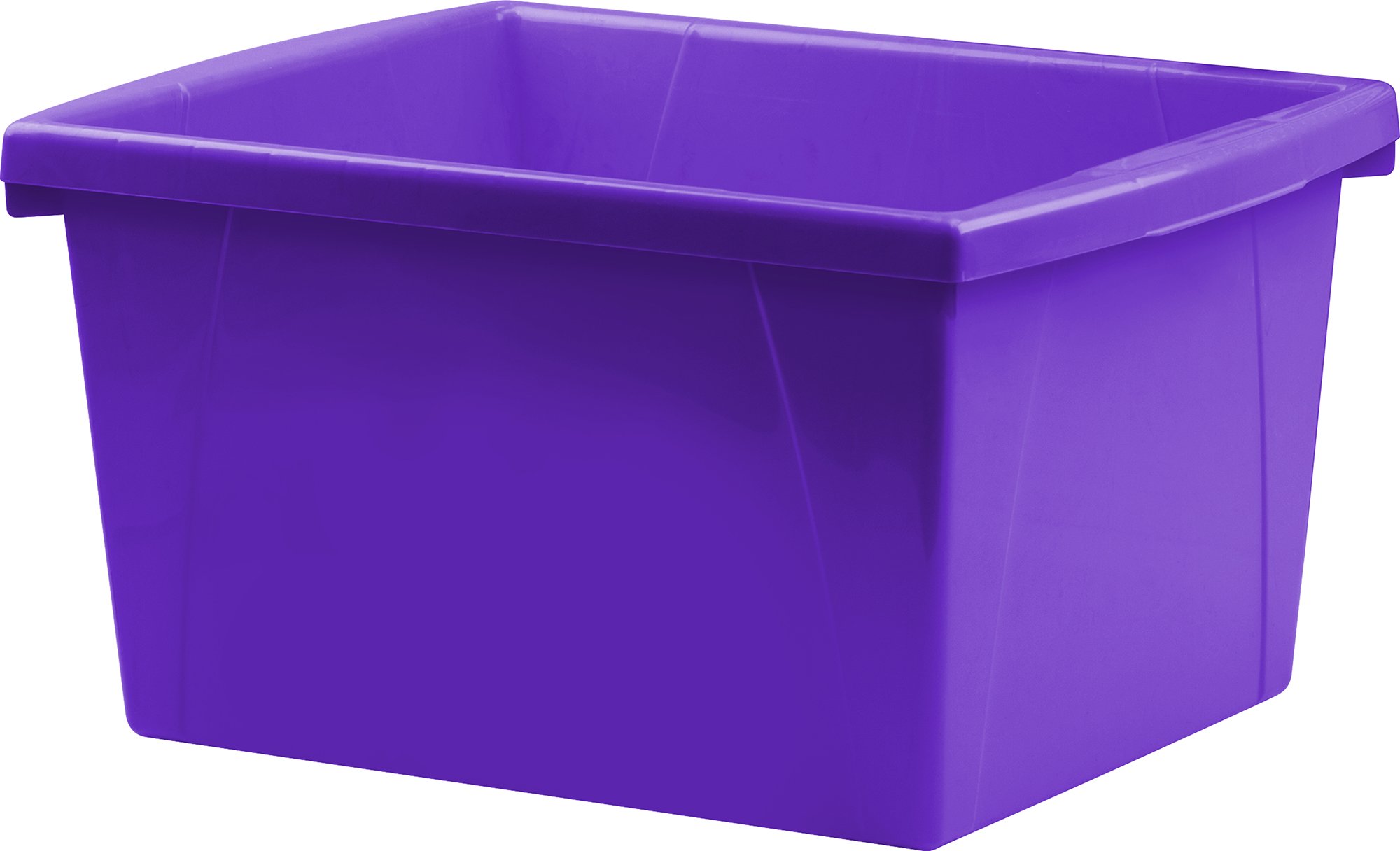 Storex 4 Gallon Storage Bin – Plastic Classroom Organizer for Books and Supplies, Violet, 6-Pack (61481U06C)
