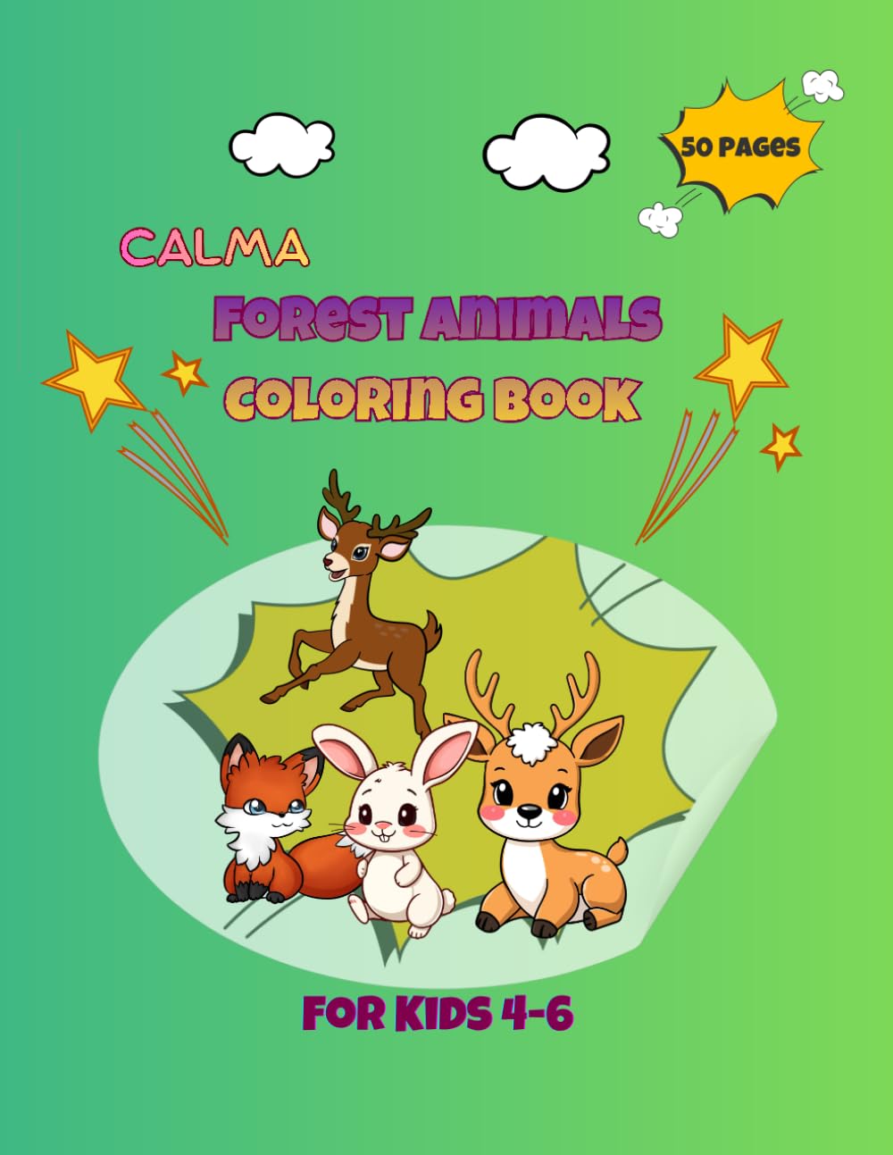 Forest Animals Coloring Book: A Calma Coloring Book for kids Ages 4-6