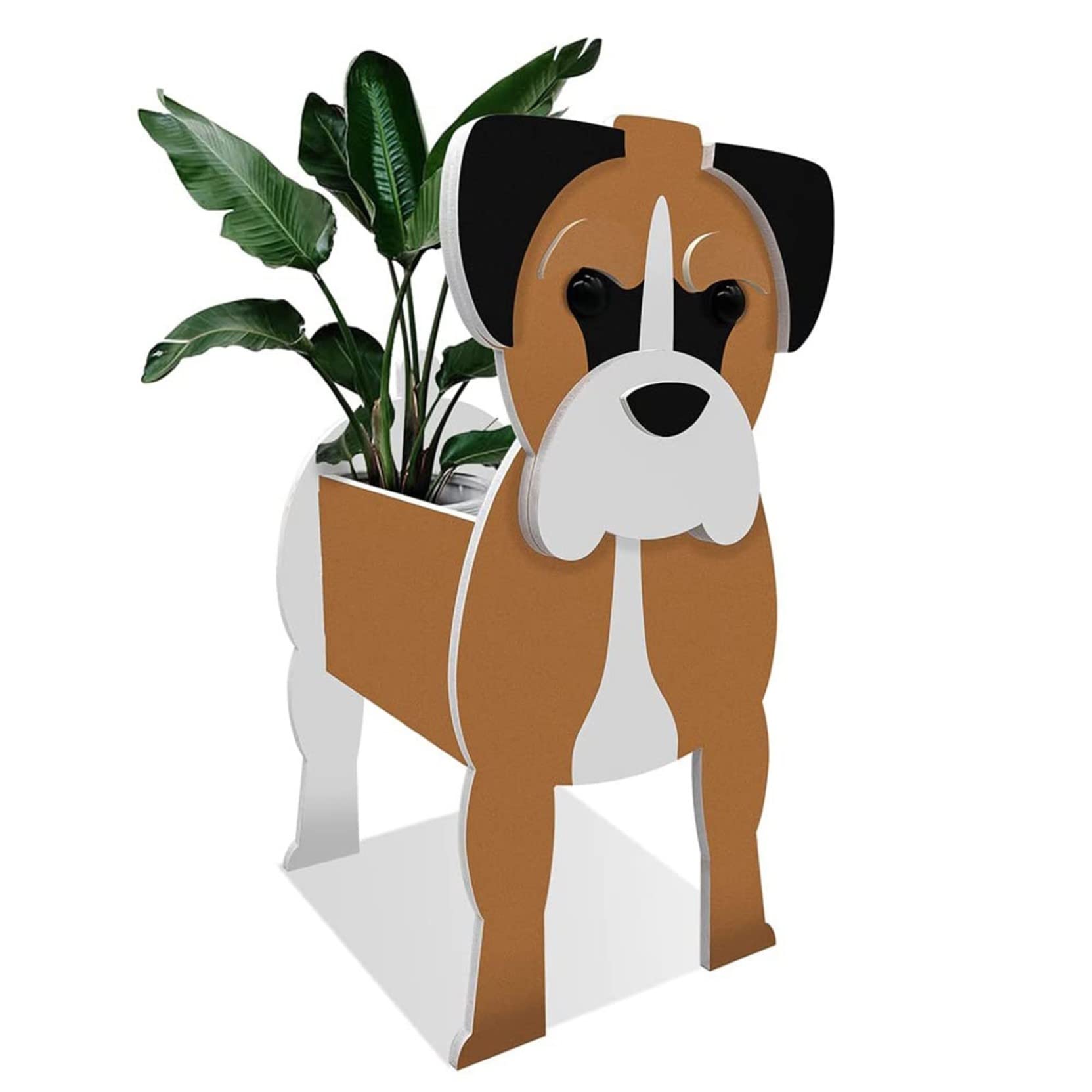 HLASMSPE Boxer Dog Planter Plant Pot, Flower Pot For Garden Decora, Small Pupy Gifts for Women, Dog Shape Plant Container Holder Dog Storage Box, 24 * 18cm