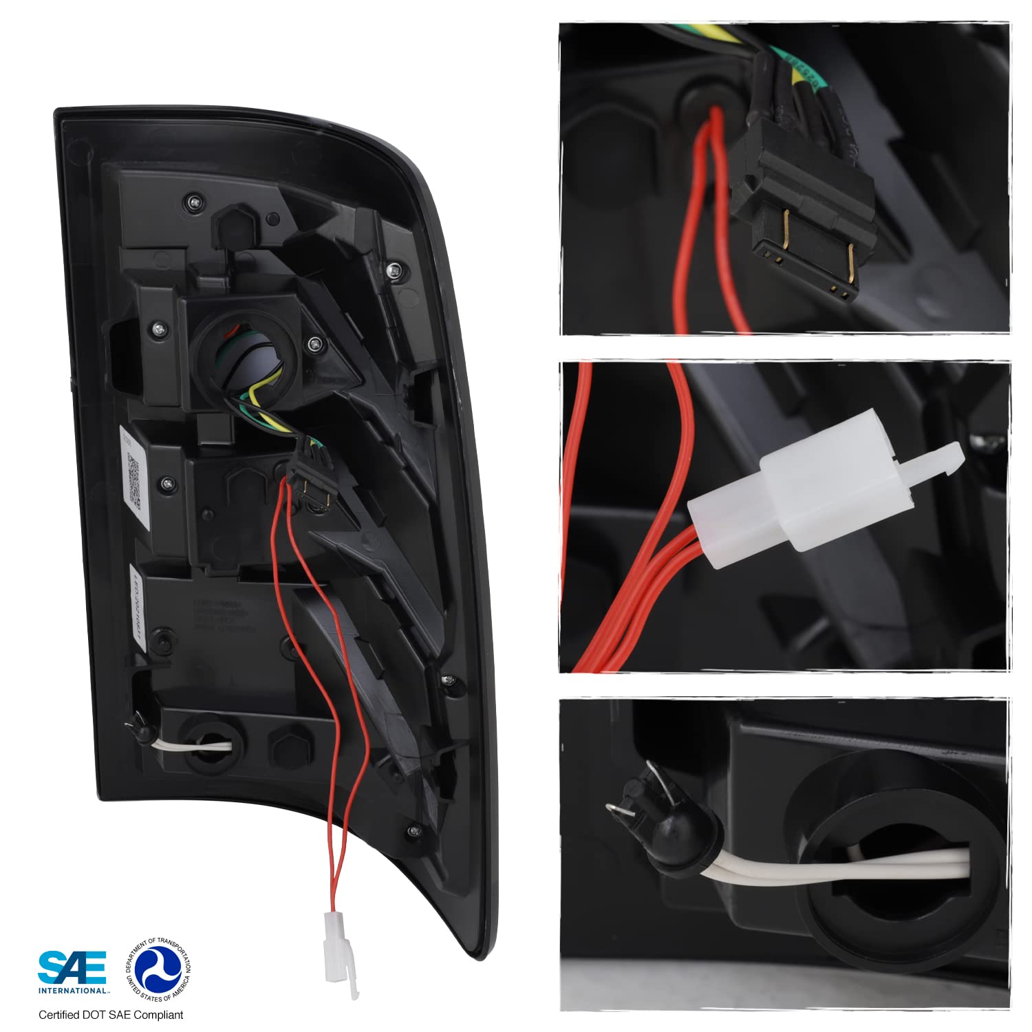 AKKON - Fits 2009-2018 Dodge Ram 1500 2500 3500 Truck [Full LED] Dark Red Tail Lights Pair Driver Left + Passenger Right