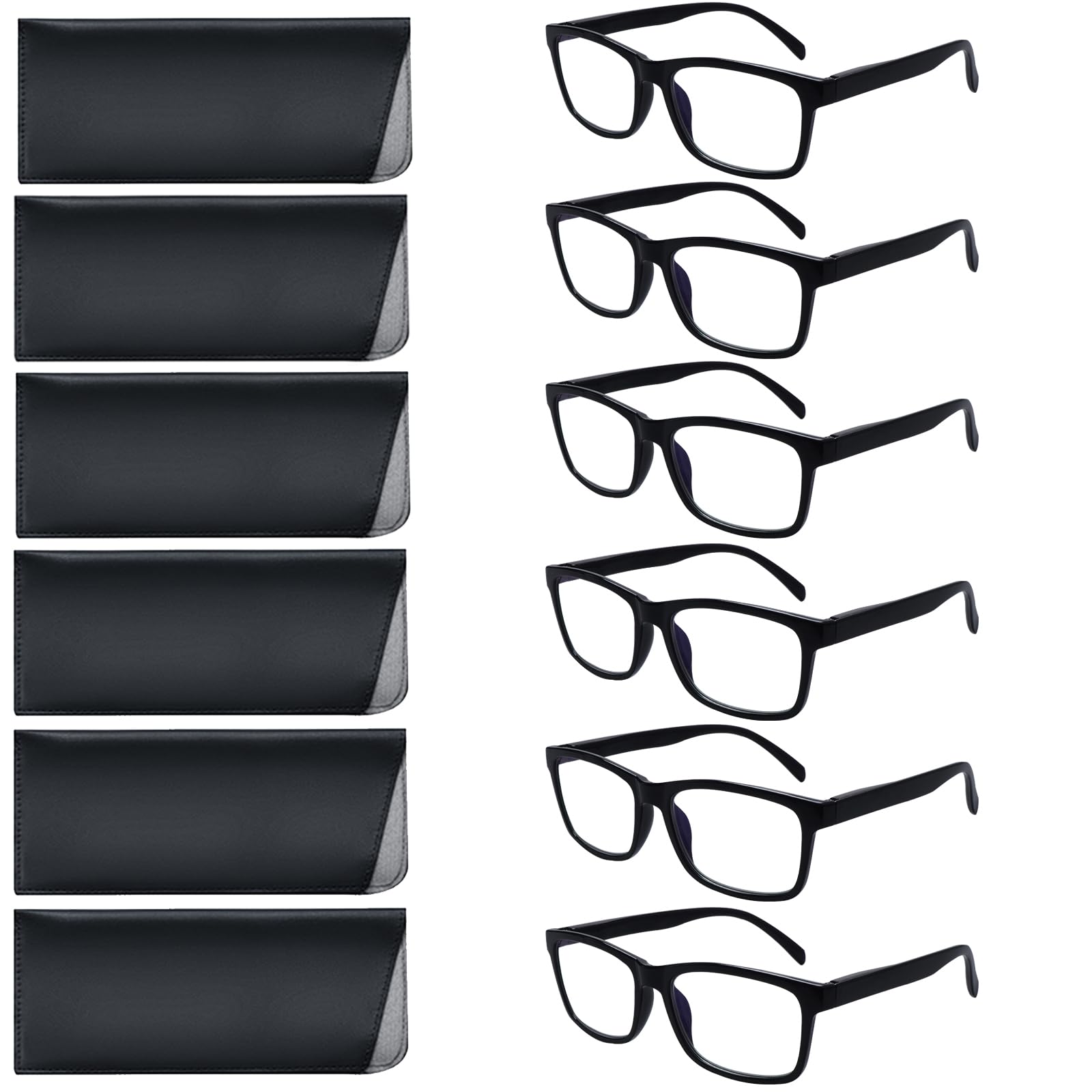 SIGVAN 6 Pack Reading Glasses for Women Men Blue Light Blocking,Spring Hinge Anti Eyestrain/Glare Computer Readers (6 Black, 2.0)
