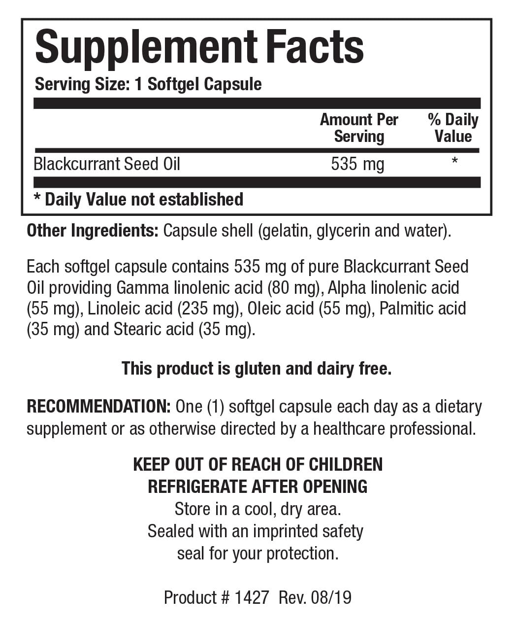 BIOTICS Research Black Currant Seed Oil Natural 535 mg GLA 80 mg 60 Softgel — Amazon image 2