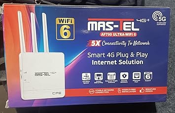 Wyuwing MAS-TEL AF790 Ultra-WiFi 6 4G Mobile WiFi Router, 5X Connectivity, Smart Plug and Play, Secure Network, Ethernet Port