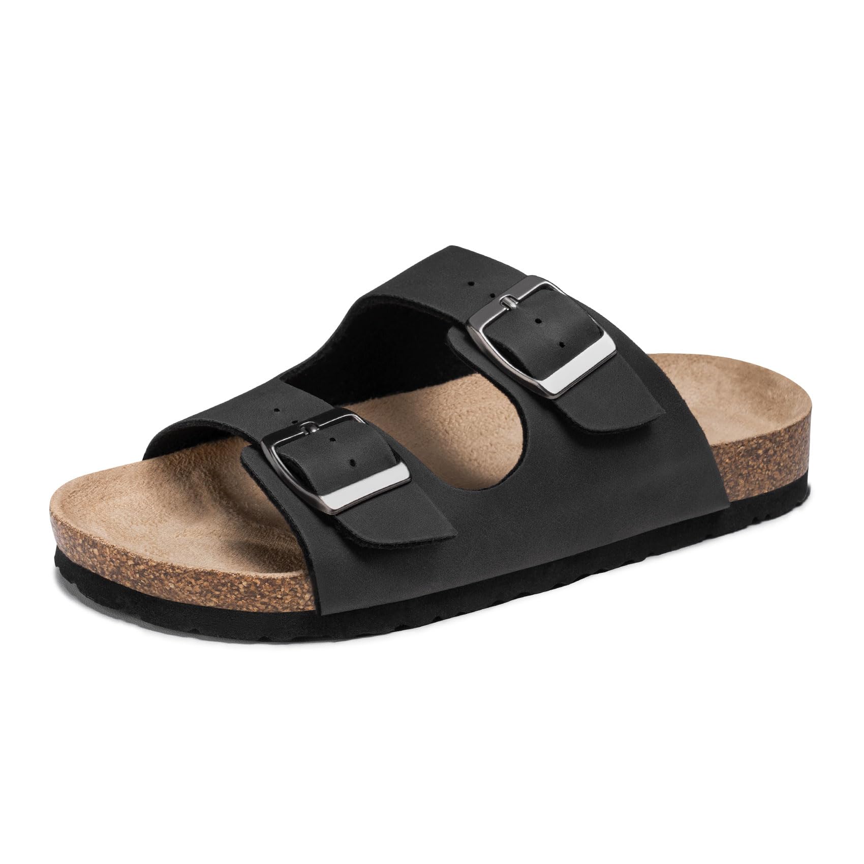 FITORY Boys Girls Glitter Slide Sandals, Cork Slipper with Adjustable Straps for Little Kid/Big Kid