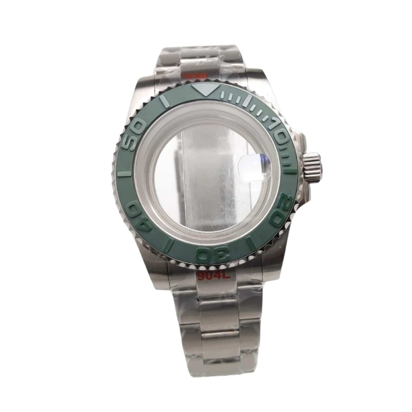 Set Cassa E Bracciale 40 mm Acciaio 904L Subacqueo GMT Stile Yacht Vetro Zaffiro Lente Datario Compatibile Con Movimento NH36 per Rolex Submariner/GMT-Master/Yacht-Master - 22