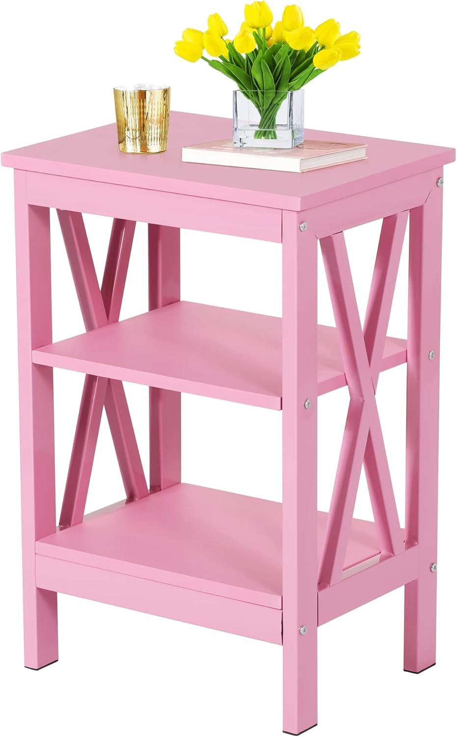 VECELO End Side Table with Storage Shelf Nightstands for