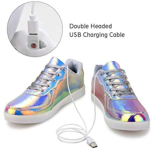 Padgene Women'S Men'S Led Lights Up Shoes Unisex Luminous Flashing Trainers Usb Charging Lace Up Couples Dancing Shoes thumb #5