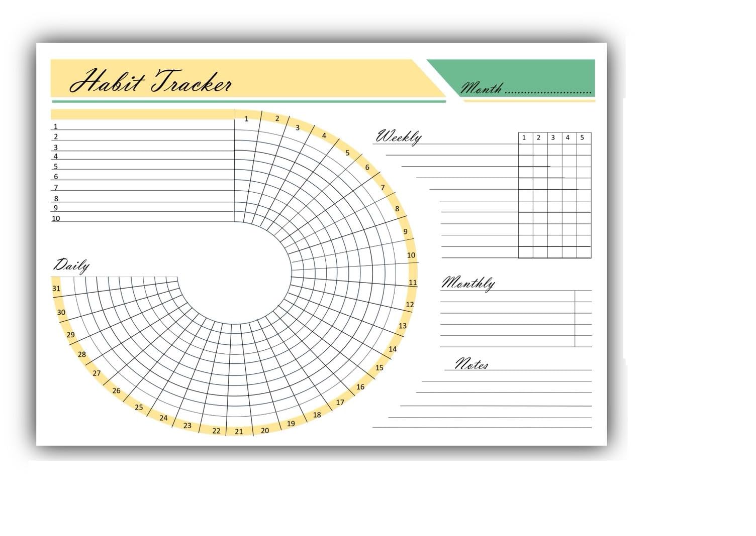 ASVA (Round) Habit Tracker Calendar - Inspirational Habit Journal -12 Sheets Daily Habit Tracker and Goal Board - Motivational Goal Journal - Great Tool For Productivity And Workout-image-27
