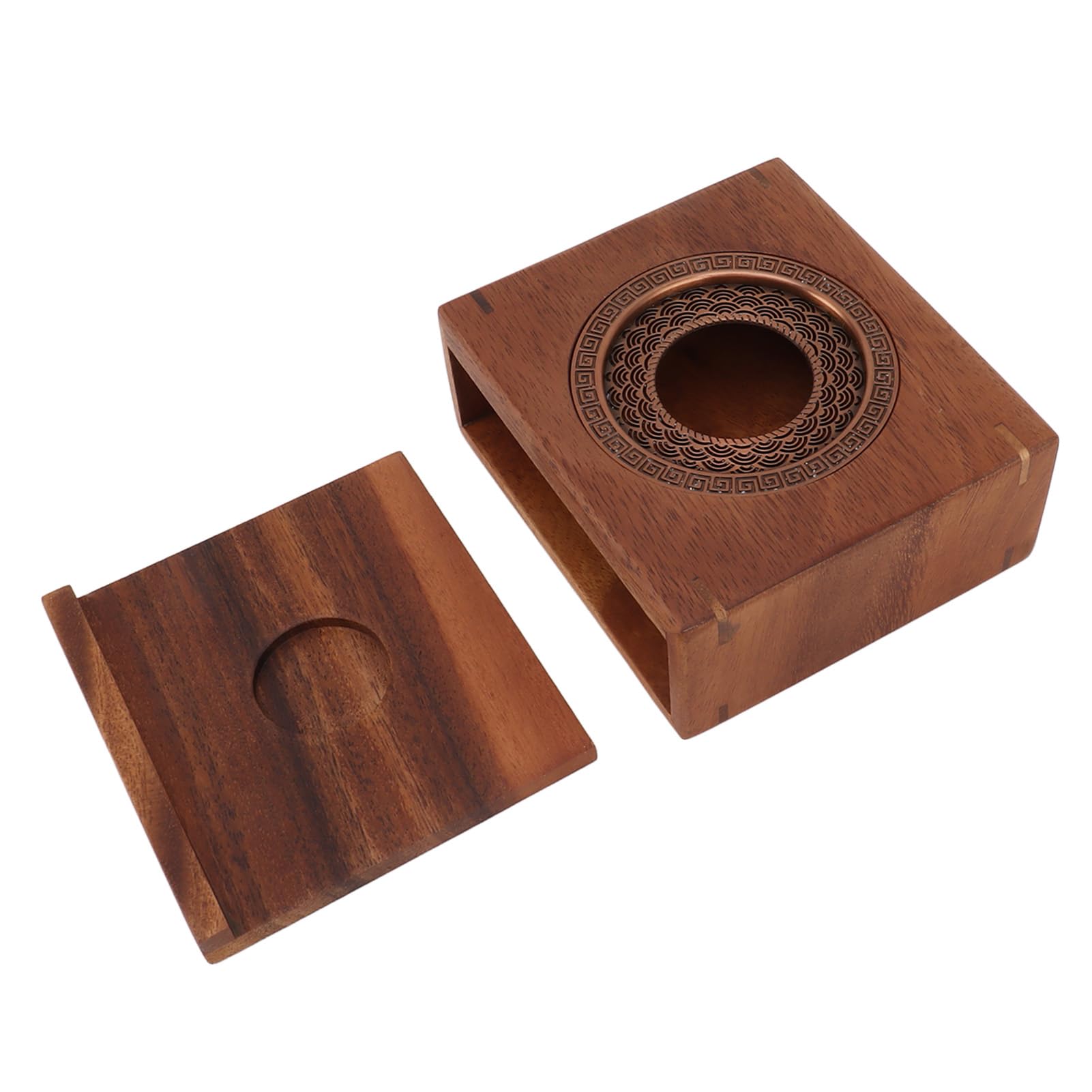 Japanese Teapot Warmer Walnut Material Tea Warmer Base for Tea Cooking and Frying Stove