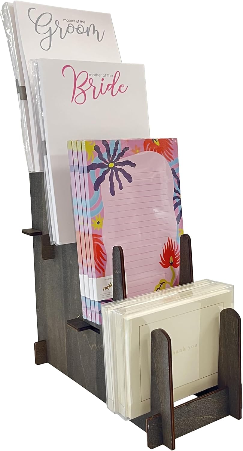 TORCHED DISPLAYS Wood Stand - Plates, Art Prints, Artwork, Pictures, Books, Stationery, Records, Magazines & More - Trade Shows, Farmers Markets & At Home Use - Sturdy & Stylish (Black, Small)…