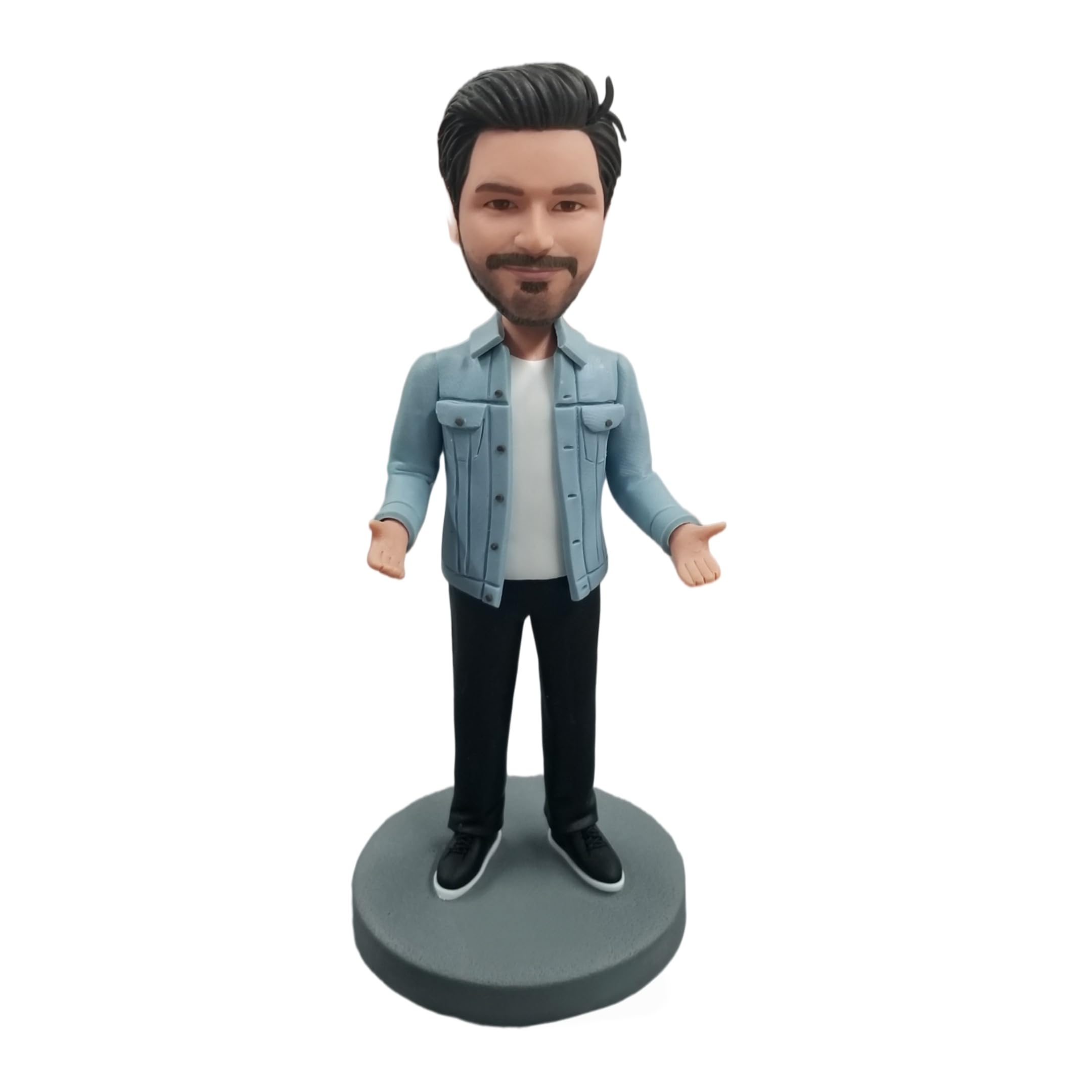 Figura 3D personalizada de Bobblehead, figura 3D de la foto, cabezas de hombre en atuendo casual, escultura personalizada hecha a mano, decoración del hogar, regalos para adultos, amigos