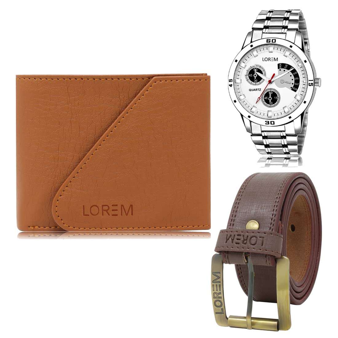 LOREM Mens Combo of Watch with Artificial Leather Wallet & Belt FZ-LR101-WL01-BL02 (B09TRGDCFX) Amazon Price History, Amazon Price Tracker