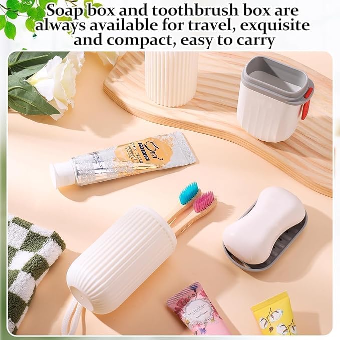 CARTZILLA Travel Toothbrush & Soap Case – Waterproof Leakproof Portable Holder with Drainage & Lid | Compact Hygiene Organizer for Travel, Gym & Bathroom | Durable PP Plastic Box 2
