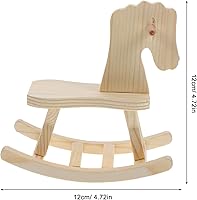 Vista 3 de Toddmomy Mini caballo mecedor de madera, 3 juegos, figuras de rompecabezas de madera 3D sin terminar para baby shower y decoración de pasteles