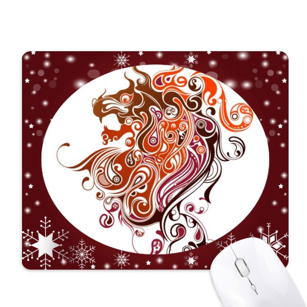 Tapis de souris dragon coloré silhouette artistique antidérapant hiver