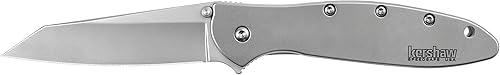 Kershaw Random Leek - Hoja de acero inoxidable Sandvik 14C28N de 3 pulgadas, apertura SpeedSafe, tanto inverso, 1660R, plateado