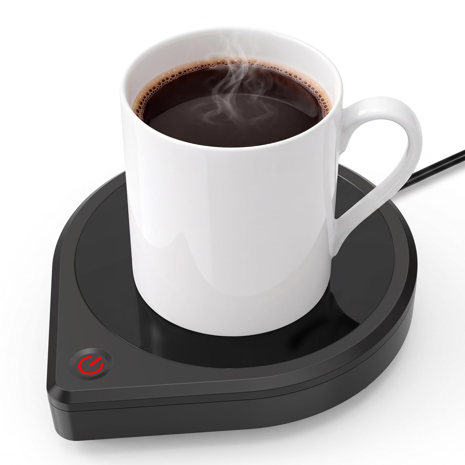 COANTO Coffee Mug Warmer for Desk, Electric Beverage Warmer with 3 Temperature Settings, 4H Auto Shut Off, Coffee Cup Warmer Plate for Flat-Bottom Mugs, Black