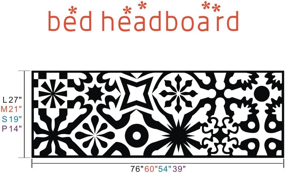 Vinyl Headboard Wall Decal Geometric Headboard Decor Circle Headboard Wall Sticker Abstract Headboard Decal Bedroom Wall Art Decor White