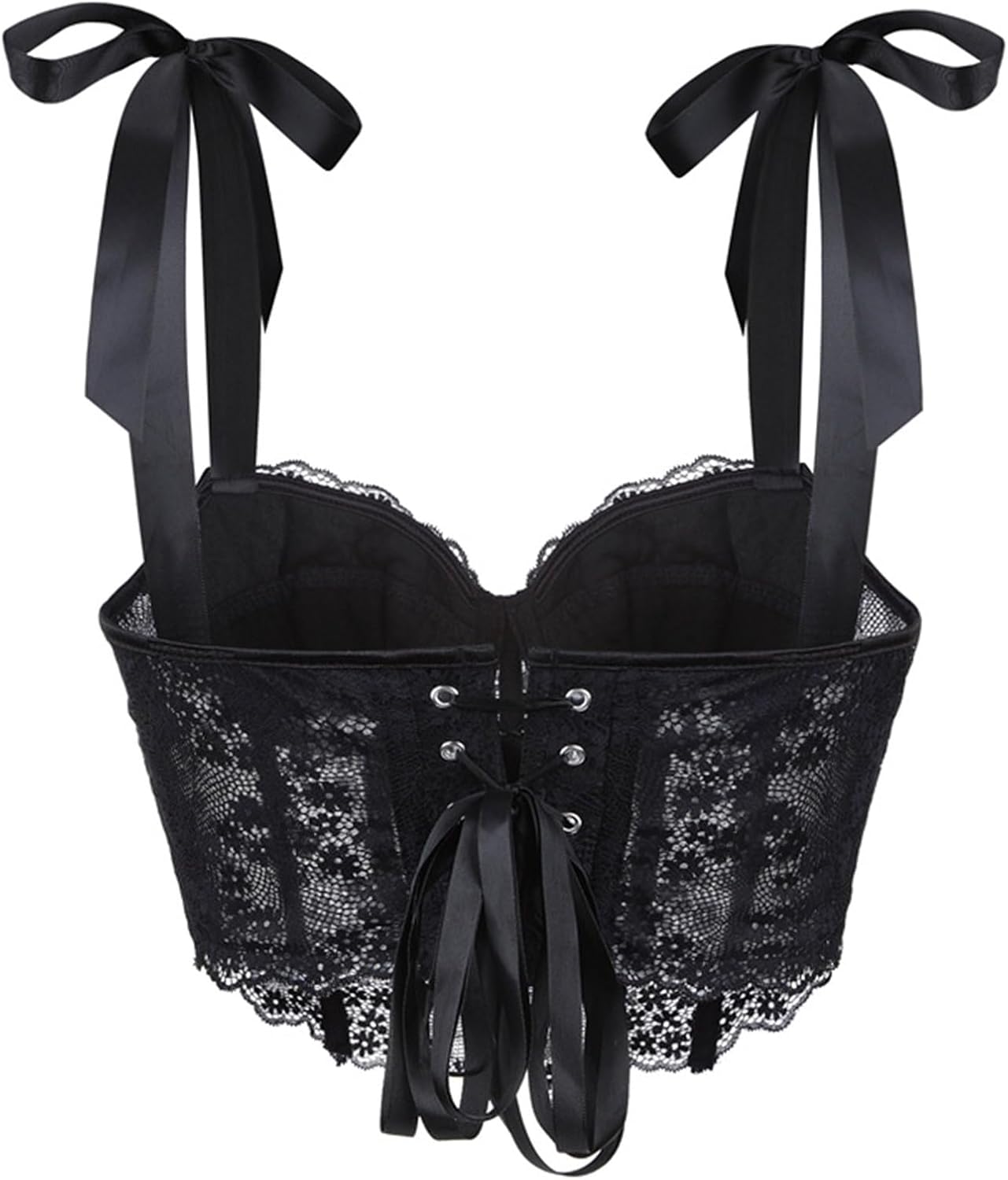Women's Floral Lace Bustier Corset Adjustable Strap Crop Tops