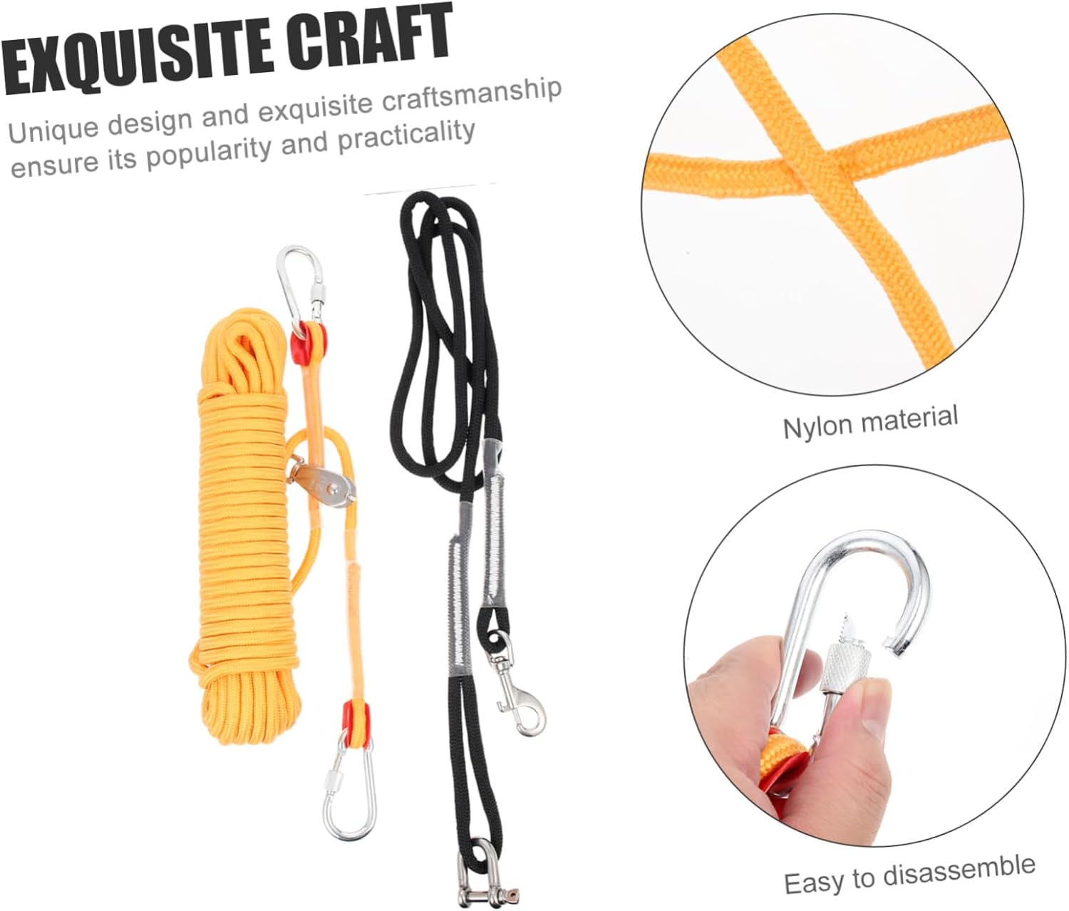 Happyyami Dog Cable Pet Dog Tie Out Cable No Stick Safe Easy to Operate Long Leash