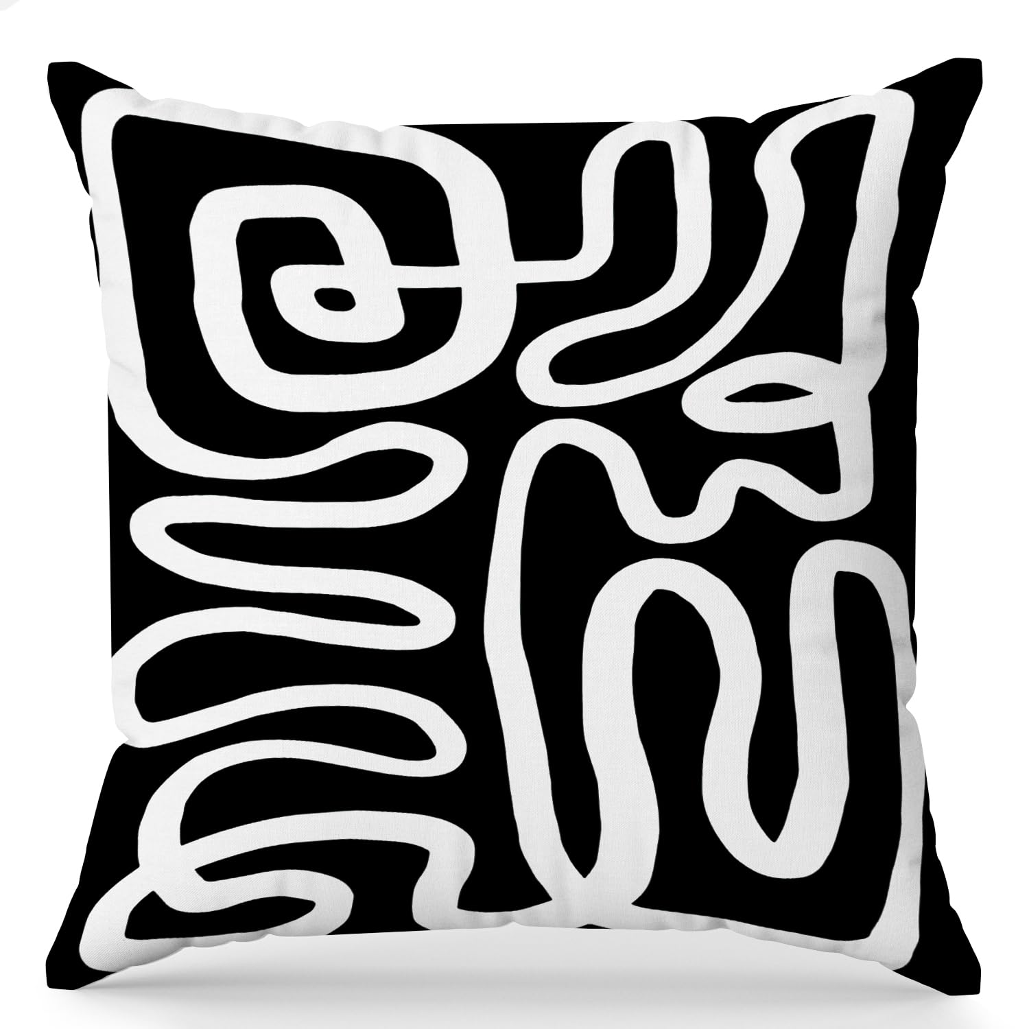 Yomisex Black and White Striped Pillow Covers 24x24 Black and White Accent Abstract Pillow Covers for Couch Bedroom Decorative Pillow Covers