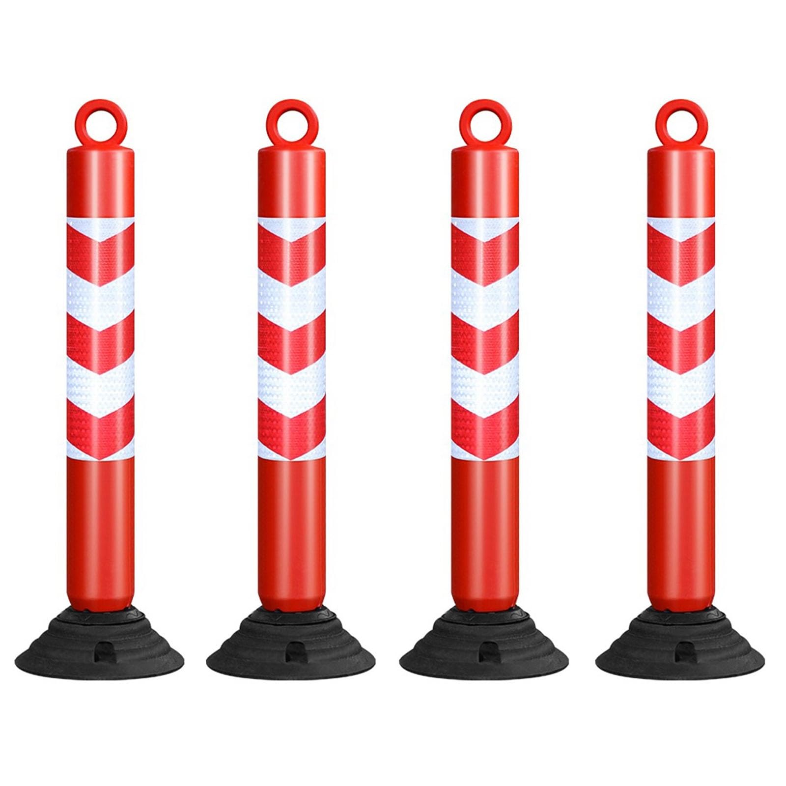 WOTZOV Traffic Cone Safety Barrier Delineator Post Cone 80Cm Tall Street/Driveway Outdoor Traffic Cone Security Post Barrier, Flexible Delineator Posts Detachable Parking Spaces, Gar,Red+white
