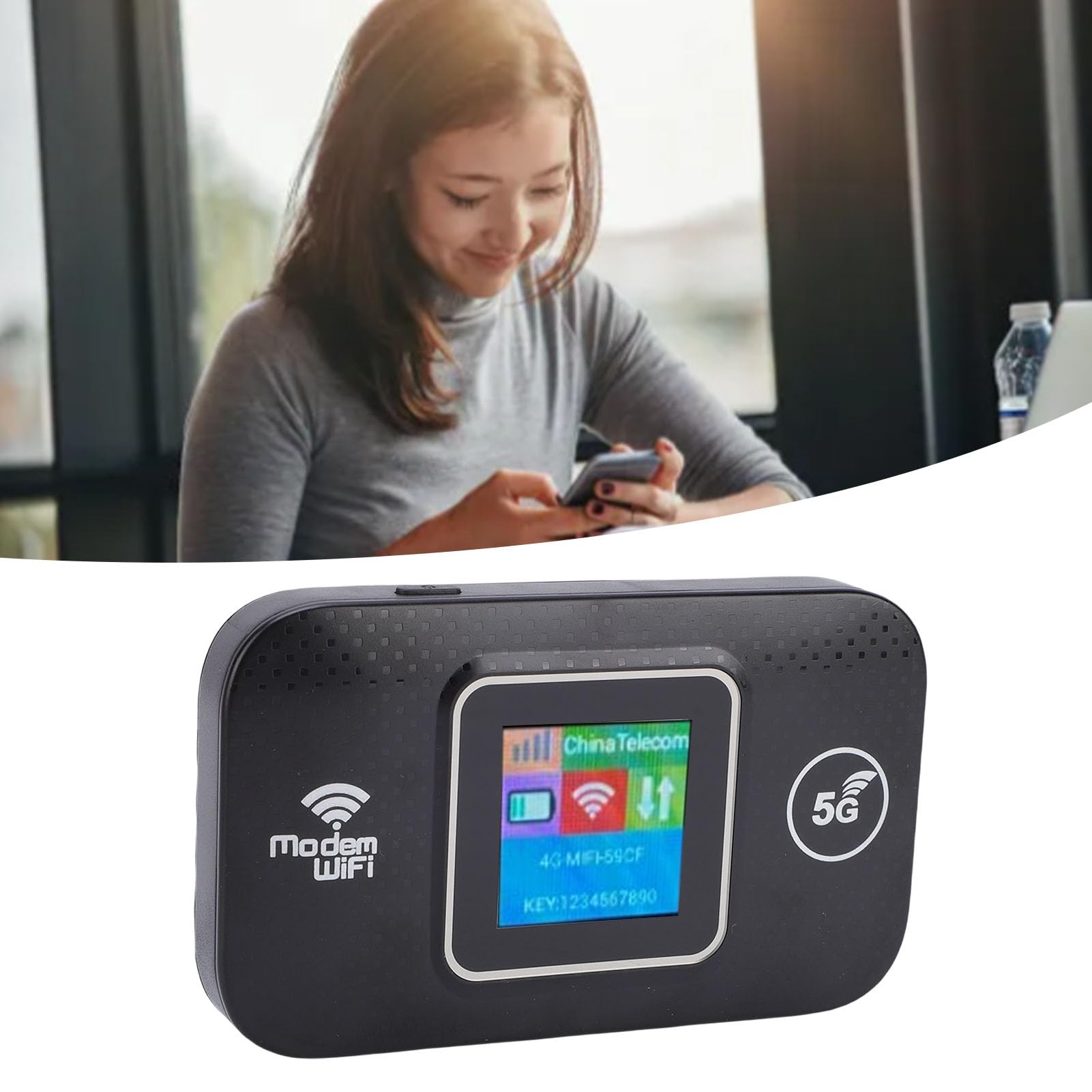 Router Hotspot Mobile 5G LTE, WiFi Portatile Ad Alta Velocità 300Mbps con Crittografia WPA2 per Smartphone Laptop, Supporta Bande B1 B3 B5 B7 B8 B20 B38 B40 B41