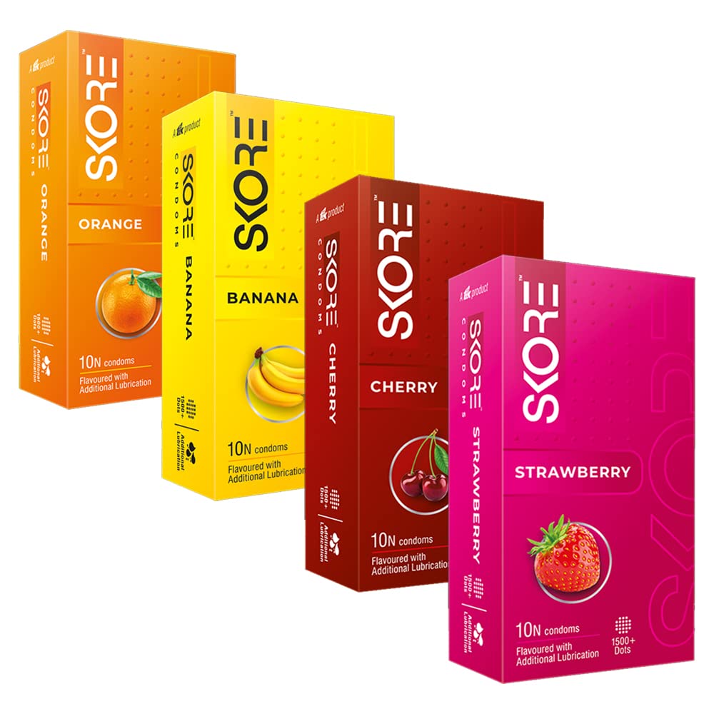 Skore Honeymoon Assorted Condoms Jumbo Pack - 40 Condoms-image-22