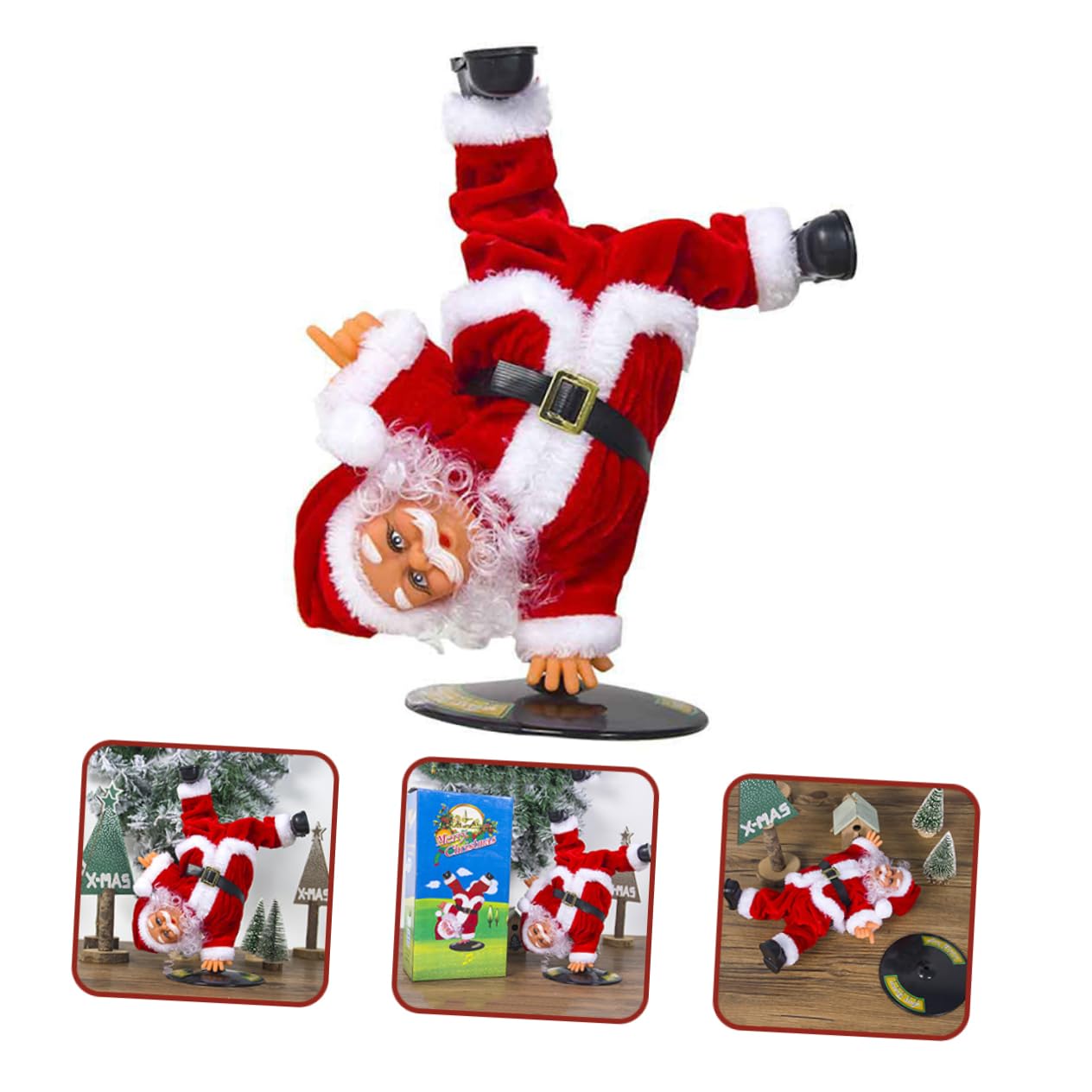 Alipis Babbo Natale che Balla Decorazione Natalizia Elettrica Bambola Danzante per Feste di Natale Ornamento da Tavolo per Interni