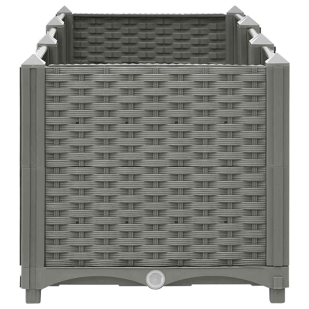 vidaXL Lit Surélevé, Bac à Fleurs, Pot de Plantes, Boîte à Fleurs, Jardinière de Jardin Patio Terrasse Balcon, Gris Clair 120x40x38 cm Polypropylène